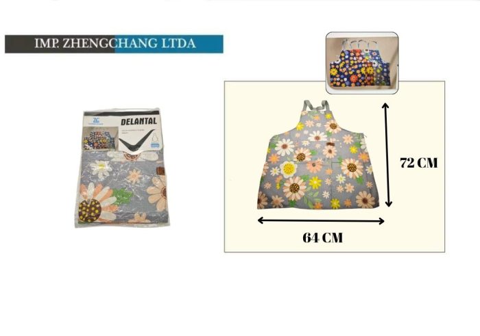 Delantal con diseño flores (x12)