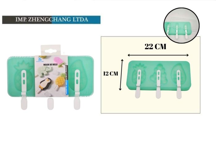 Molde paleta de helado animal silicona (x12)