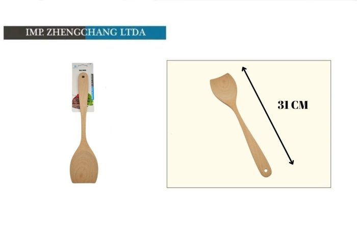 Espátula cuchara bambú madera (x12)