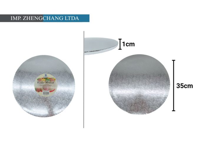 Bandeja de torta plumavit redonda 35cmx1cm (x10)