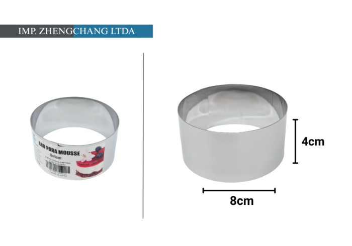 Molde/cortador mousse redondo 8x4cm (x12)
