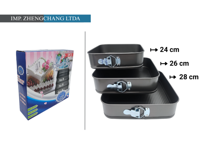 Set 3 moldes cuadrado desmontable (x2)