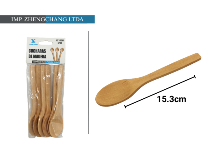 Cucharas bambú ovalada15.3cm (x12)