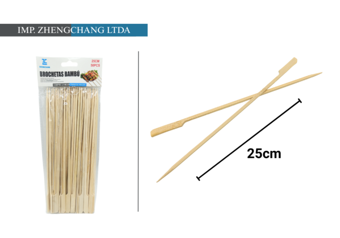 Pinchos/brochetas bambú 25cm (x12)