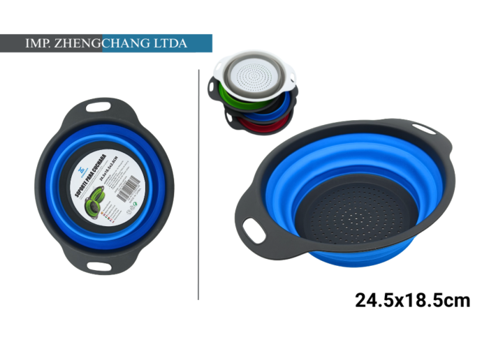 Colador plegable silicona redondo 24.5cm (x12)