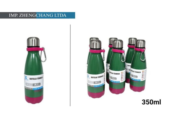 Botella T. lisa verde 350m (x6)